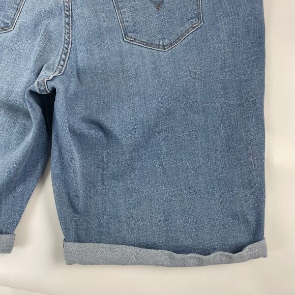 Levi's Classic Bermuda Shorts Denim Stretch Women Plus Size 18W Blue Jean Cuffs - Picture 9 of 14